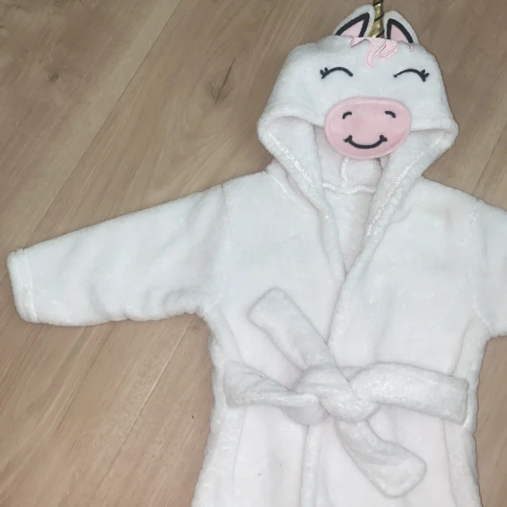 Hudson Baby Plush Bathrobe, Modern Unicorn, 0-9 Months